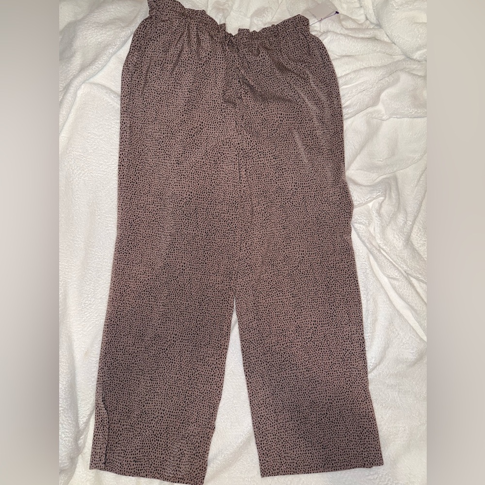 One 5 One Taupe and Black Patterned Pants